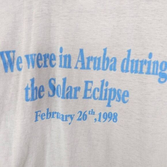 Vintage Solar Eclipse T Shirt Mens Size Large White 90s 1998 Atlantis Submarines - Picture 5 of 7